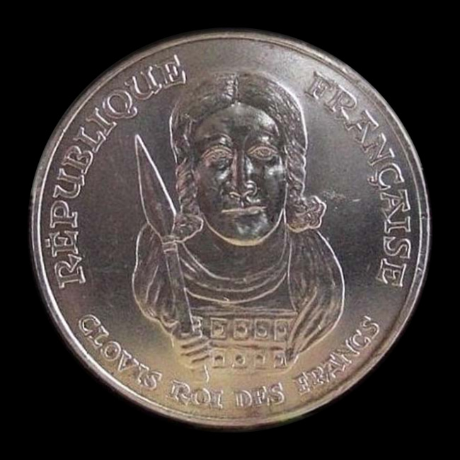 França — 100 Francos — Prata — 1996 — Quinta República — anverso