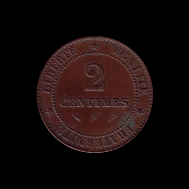 France — Troisième République — 2 centimes Cérès — 1877 — 1897 — revers