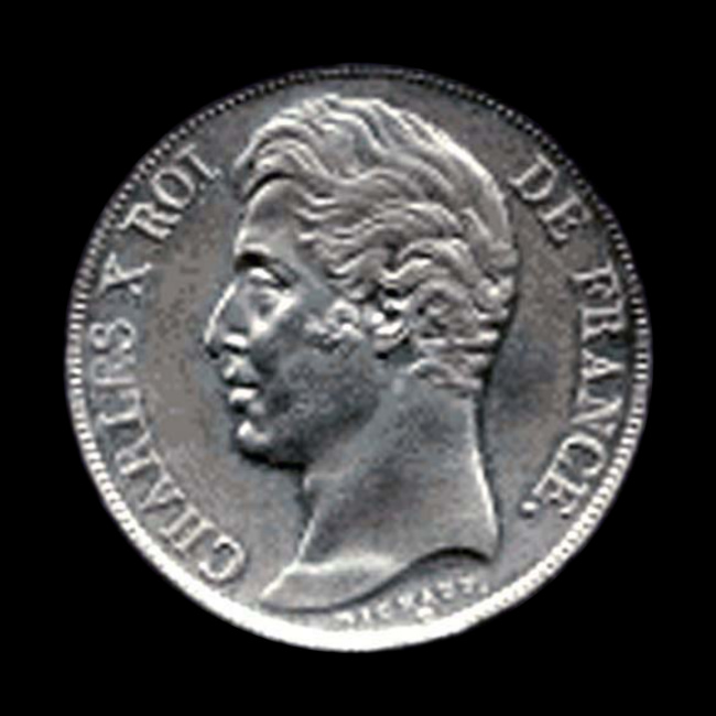France — Charles X — 2 francs Michaut — tête laurée — 1824 — 1830 — avers