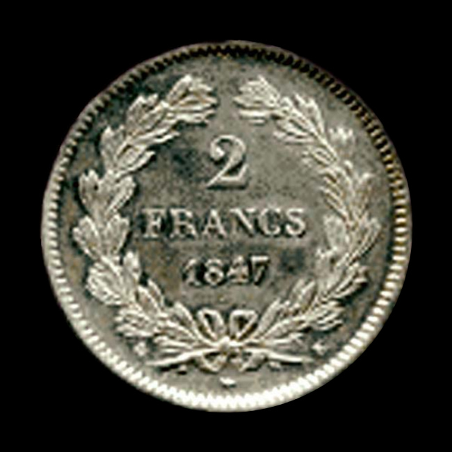 France — Louis Philippe I — 2 francs Domard — 1831 — 1848 — revers