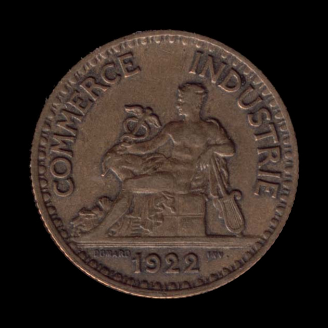 France — Troisième République — 2 francs Chambres de Commerce — 1920 — 1927 — avers