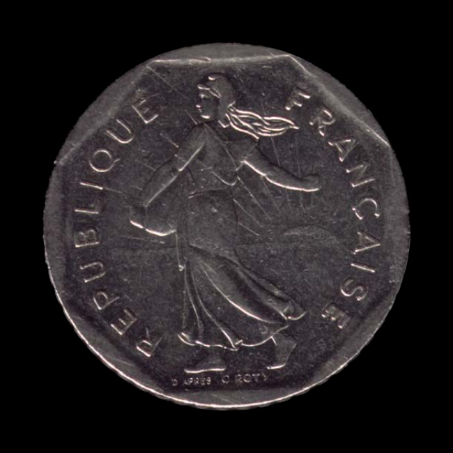 France — Cinquième République — 2 francs Semeuse — 1977 — 2000 — avers