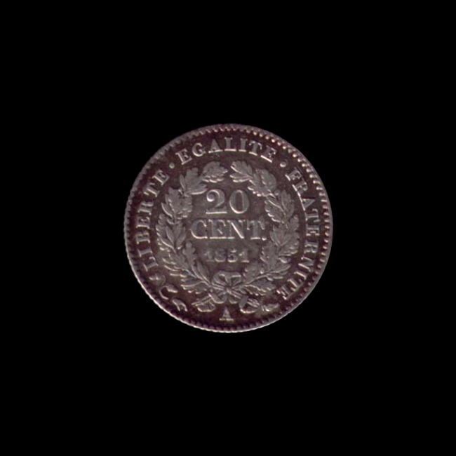 France — Deuxième République — 20 centimes Cérès — 1849 — 1851 — revers