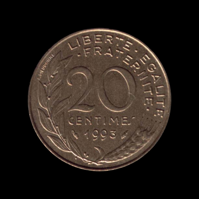 France — Cinquième République — 20 centimes Marianne — 1962 — 2001 — revers