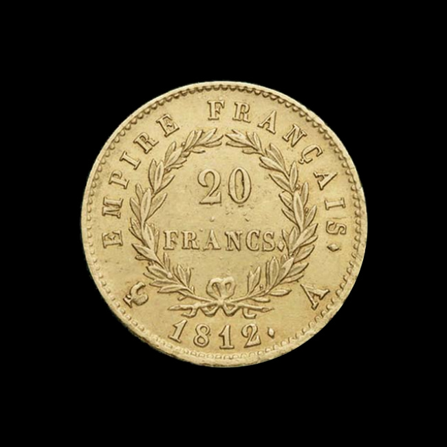 France — 20 Francs — Or — 1809–1814 — Premier Empire — revers