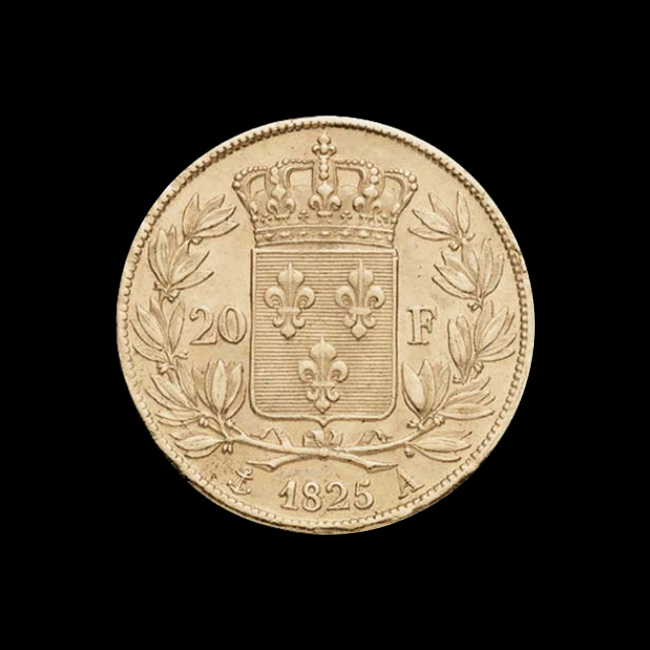 France — 20 Francs — Or — Charles X — Armoiries : variante à identifier — revers