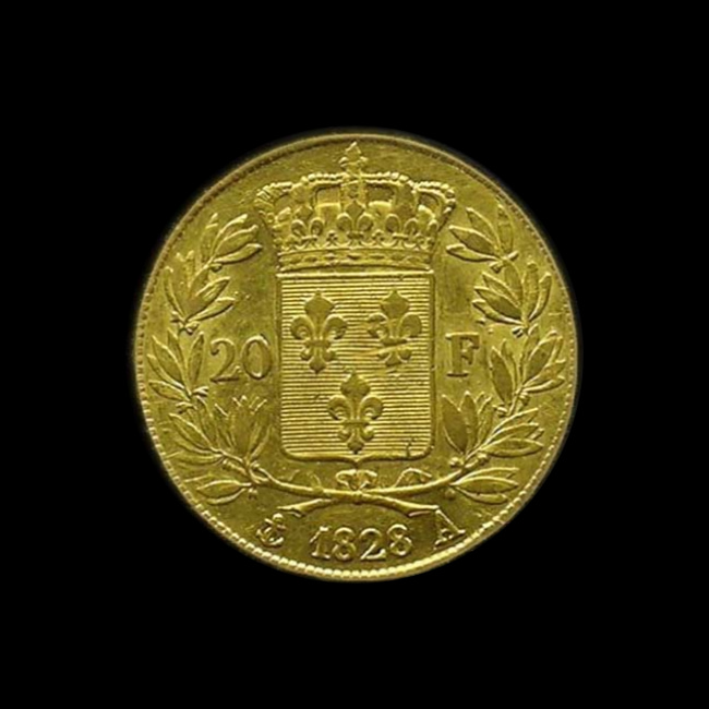 France — 20 Francs — Or — Charles X — Armoiries : variante à identifier — revers