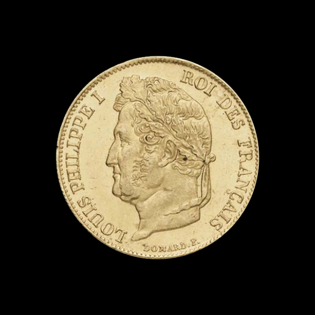 France — 20 Francs — Or — 1832–1848 — Louis-Philippe Ier — avers