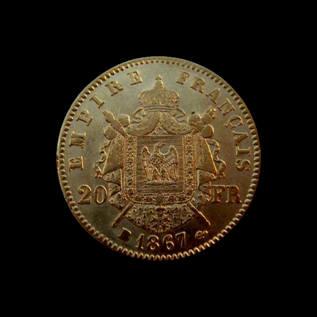France — 20 Francs — Or — 1861–1870 — Second Empire — revers