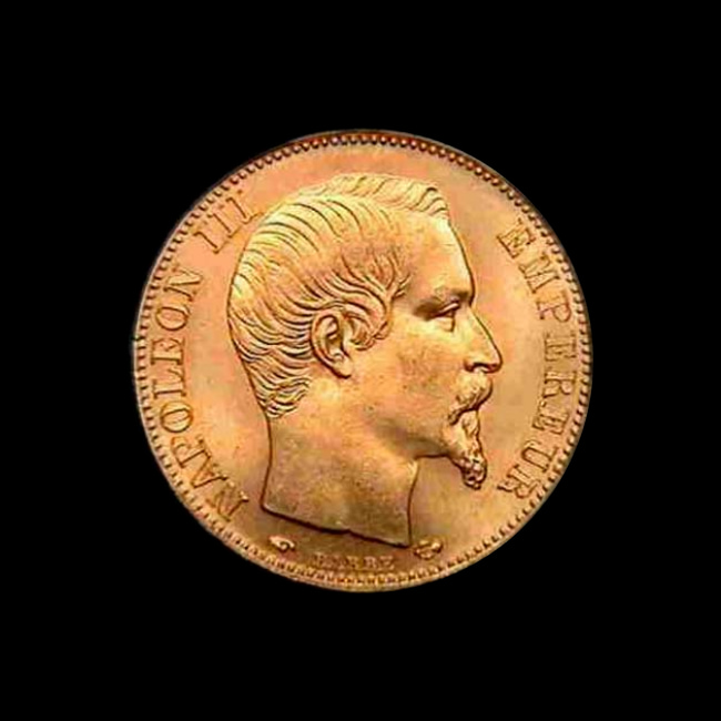 France — 20 Francs — Or — 1853–1860 — Second Empire — avers