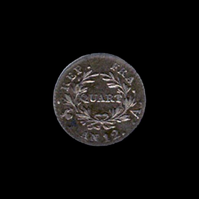 France — 25 centimes — Premier Empire — Quart de franc Tiolier — Napoléon Empereur, calendrier révolutionnaire — 1804 — 1805 — revers