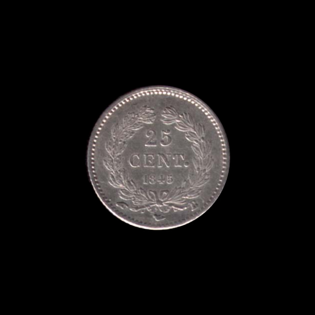 France — Louis Philippe I — 25 Centimes Domard — tête laurée — 1845 — 1848 — revers