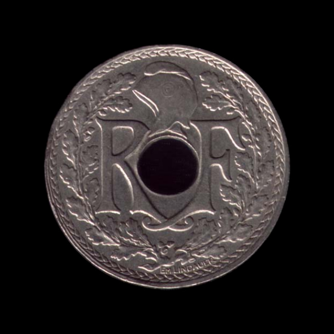 France — Troisième République — 25 Centimes Lindauer — Cmes souligné — 1914 — 1917 — avers