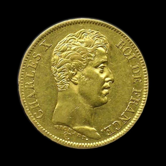 France — 40 Francs — Or — 1824 — Charles X — avers