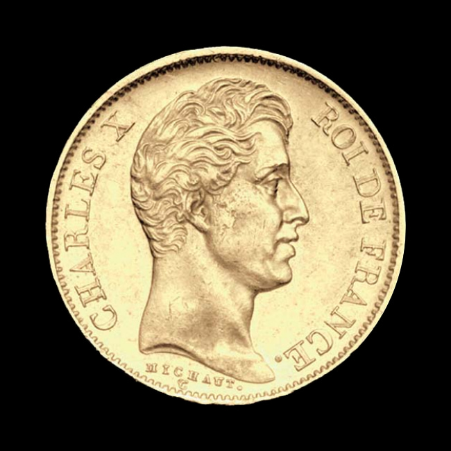 France — 40 Francs — Or — 1826–1830 — Charles X — avers