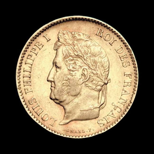 France — 40 Francs — Or — 1831–1839 — Louis-Philippe Ier — avers
