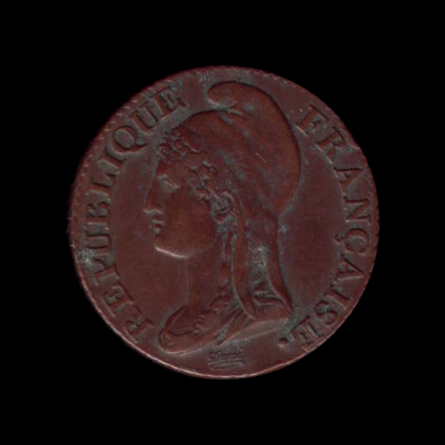 France — Directoire — 5 centimes Dupré — petit module — 1795 — 1796 — avers
