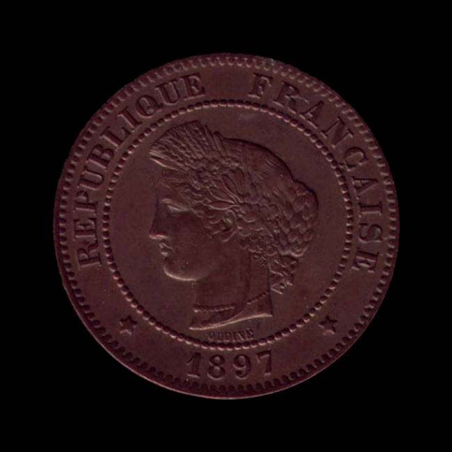 France — Gouvernement de Défense Nationale — 5 centimes Cérès — cupro-nickel, grand module — 1871 — 1871 — avers