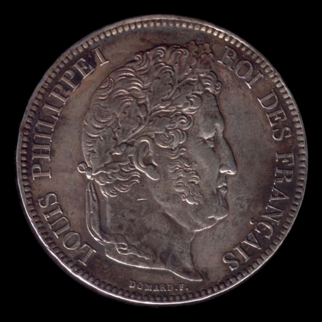 France — 5 Francs — Argent — 1831–1848 — Louis-Philippe Ier — avers