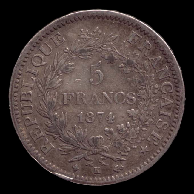 France — 5 Francs — Argent — 1848–1849 — Deuxième République — revers