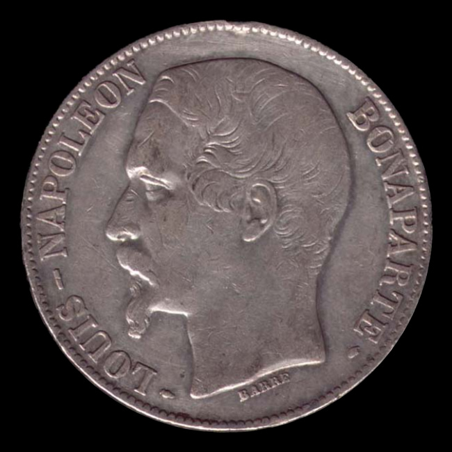 France — 5 Francs — Argent — 1852 — Deuxième République — avers