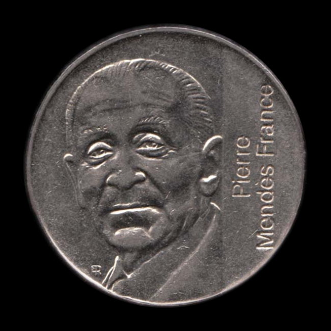 France — 5 Francs — Nickel — 1992 — Cinquième République — avers