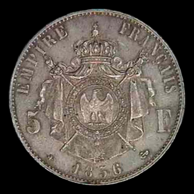 France — 5 Francs — Argent — 1854–1859 — Second Empire — revers