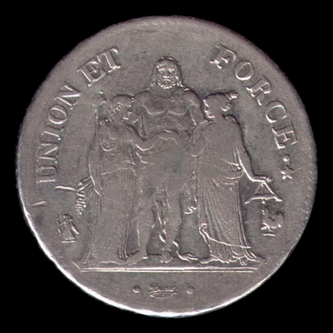 France — 5 Francs — Argent — 1795–1799 — Directoire — avers