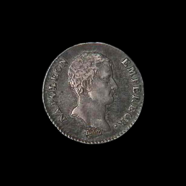 France — 50 centimes — Premier Empire — Demi-franc Tiolier — calendrier révolutionnaire — 1804 — 1805 — avers