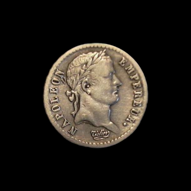 France — 50 centimes — Premier Empire — Demi-franc Tiolier — tête laurée, Empire Français — 1809 — 1814 — avers