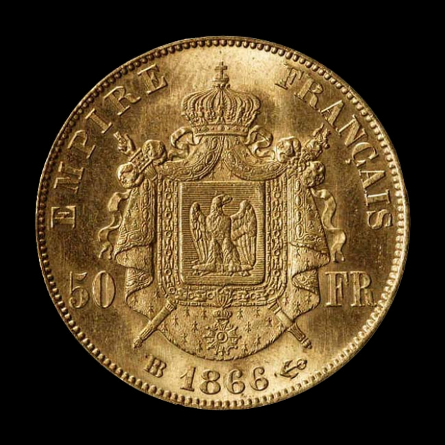France — 50 Francs — Or — 1862–1868 — Second Empire — revers