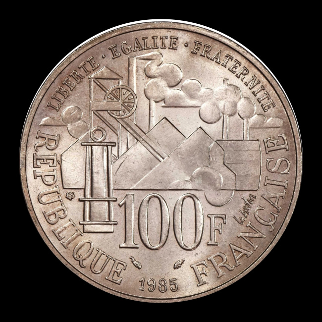 France — 100 Francs — Argent — 1985 — Cinquième République — revers