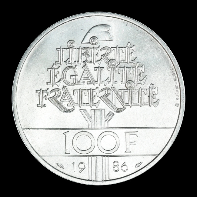 France — 100 Francs — Argent — 1986 — Cinquième République — revers