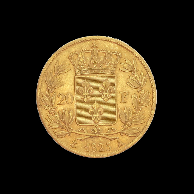 France — 20 Francs — Or — 1825–1830 — Charles X — revers