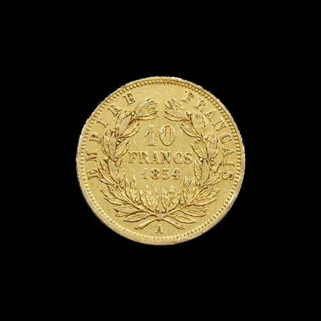 France — 10 Francs — Or — 1854 — Second Empire — revers