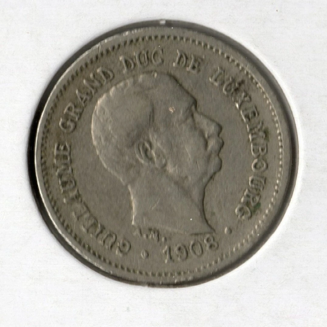 5 centesimi Lussemburgo 1908, Guglielmo IV, dritto