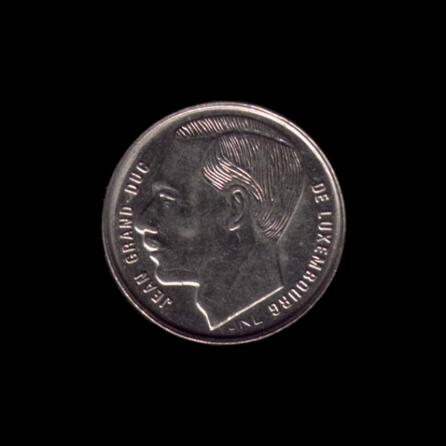 Luxembourg — 1 Franc — Acier nickelé — 1988–1995 — Jean — avers