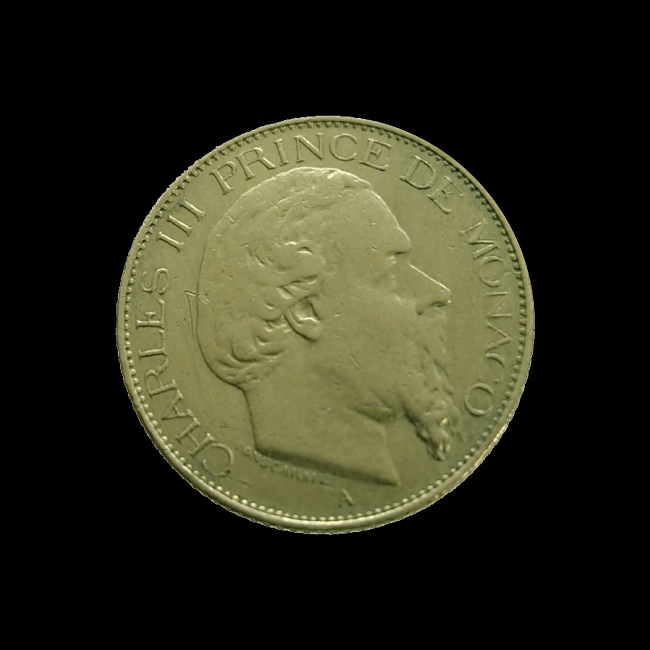 Monaco — 20 Francs — Or — 1878–1879 — Charles III — avers