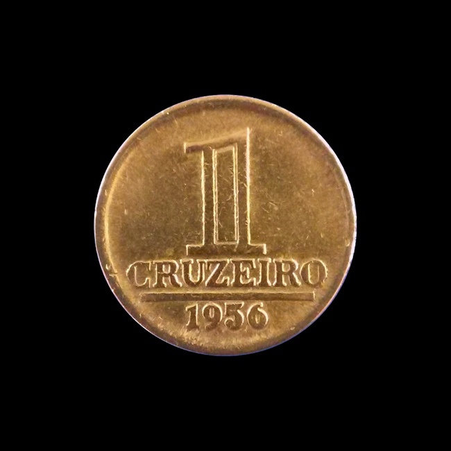 Brazil — 1 Cruzeiro — Aluminium bronze — 1956 — First cruzeiro — reverse