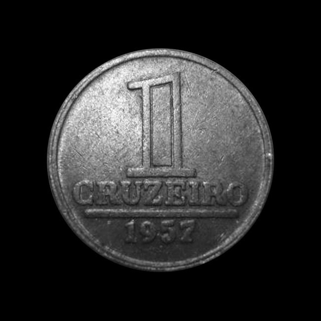 Brazil — 1 Cruzeiro — Aluminium — 1957–1961 — First cruzeiro — reverse