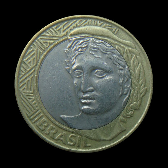 Brasilien — 1 real — Kupfernickel, Neusilber — 1998–2001 — Moderner Real — Vorderseite