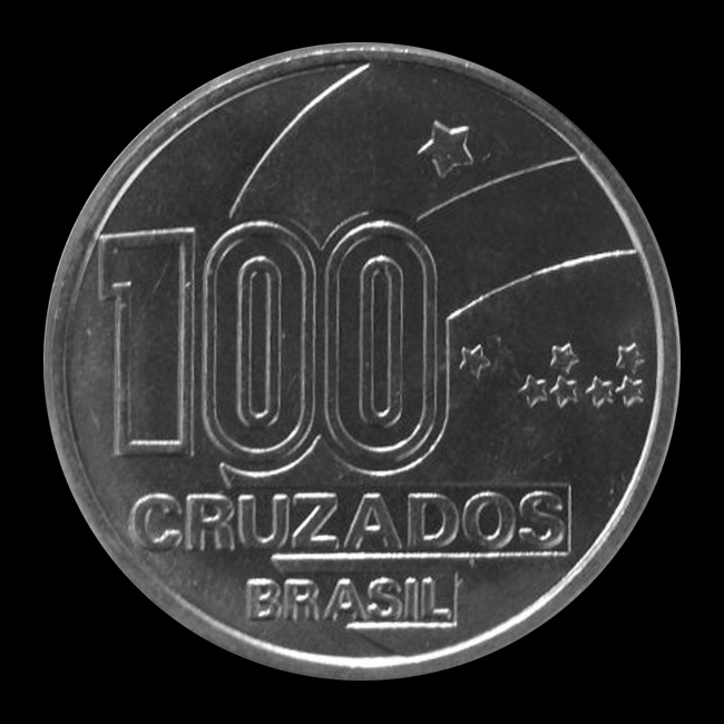 Brasilien — 100 Cruzados — Edelstahl — 1988 — Cruzado — Vorderseite
