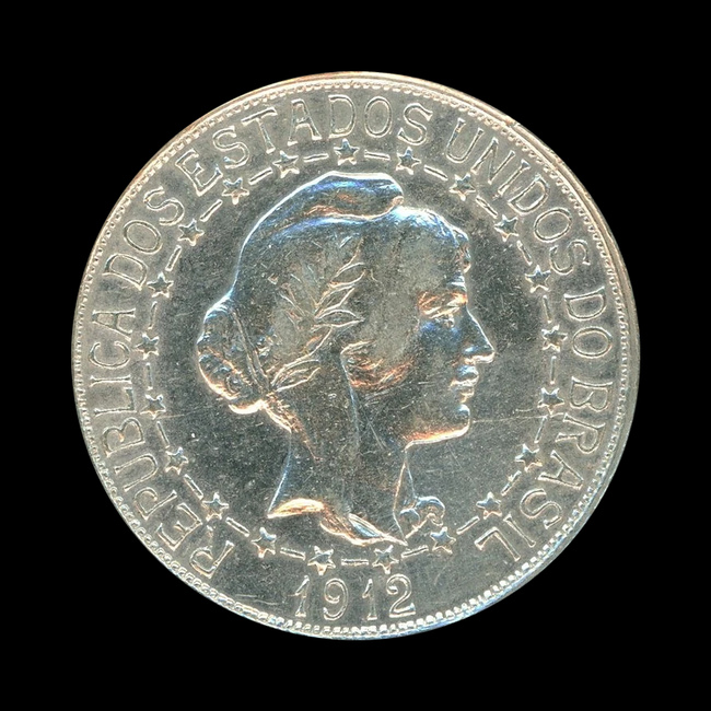 Brasil — 1.000 Réis — Prata — 1912–1913 — Real histórico — República — anverso