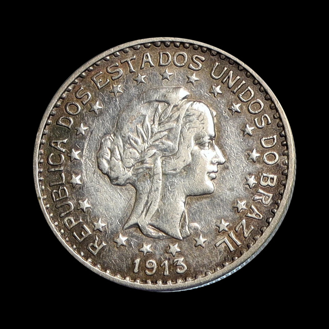Brasil — 1.000 Réis — Prata — 1913 — Real histórico — República — anverso