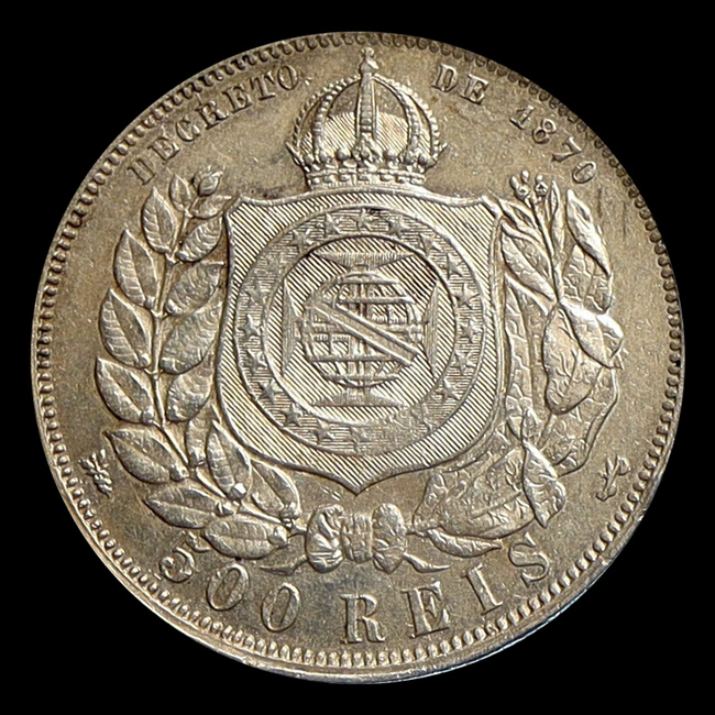 Brasil — 2.000 Réis — Prata — 1886–1889 — Real histórico — Pedro II — reverso
