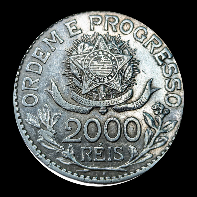 Brasil — 2.000 Réis — Prata — 1913 — Real histórico — República — reverso