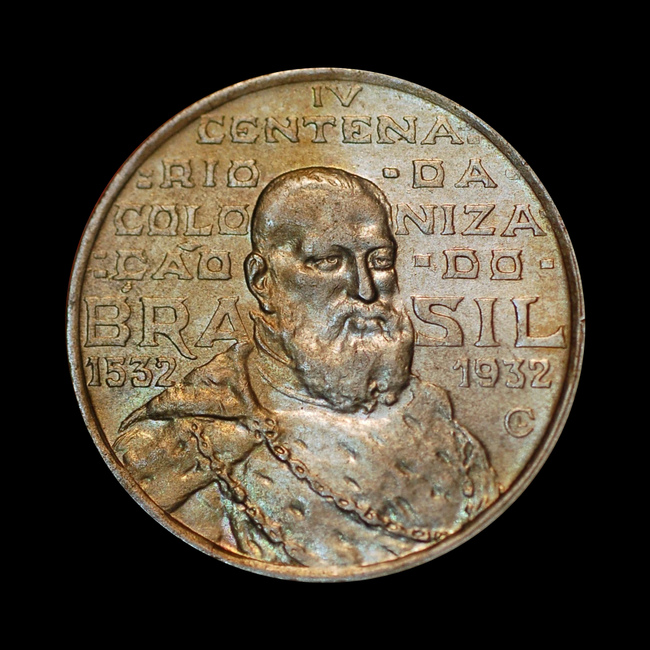 Brasil — 2.000 Réis — Prata — 1932 — Real histórico — República — anverso