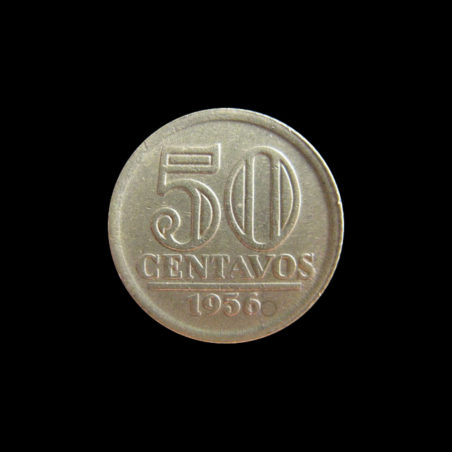 Brazil — 50 Centavos — Aluminium bronze — 1956 — First cruzeiro — reverse