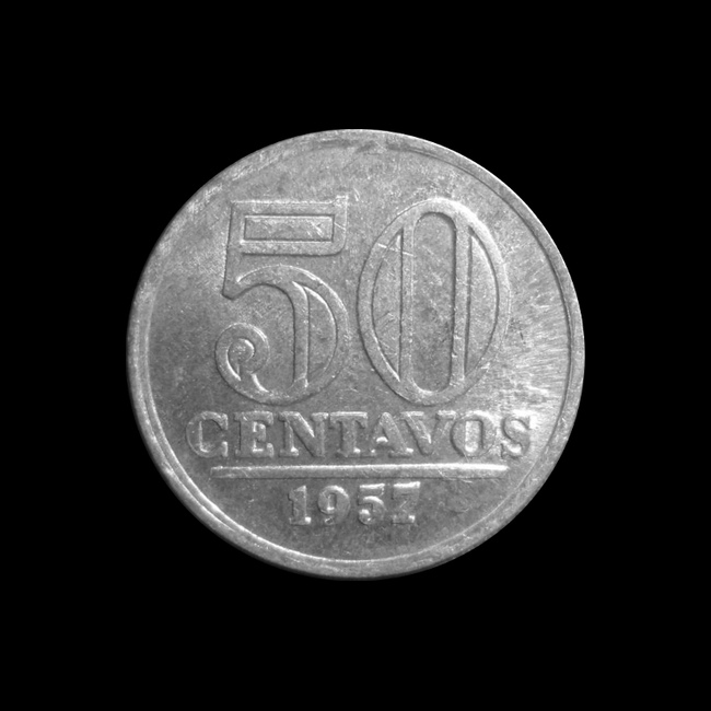 Brazil — 50 Centavos — Aluminium — 1957–1961 — First cruzeiro — reverse