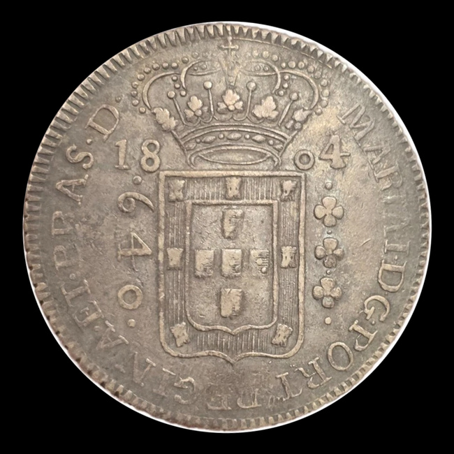 Brasil — 640 Réis — Prata — 1799–1805 — Real histórico — Maria I — anverso